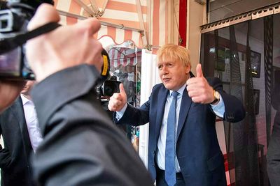 Boris Johnson, outside in