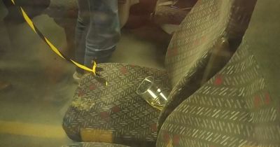 Passengers disgusted by train running with seats covered in vomit