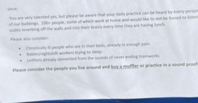 Residents fume over 'passive aggressive' note left on every door of Scots street
