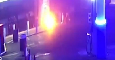 Dramatic CCTV shows huge explosion as thieves target ATM at Irish filling station