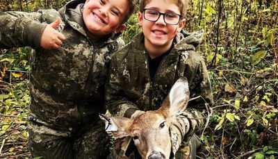 10-year-old takes his first deer at a Cook County farm