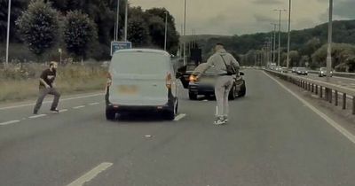 'Astonishing' moment van is chased down on carriageway and attacked by thugs