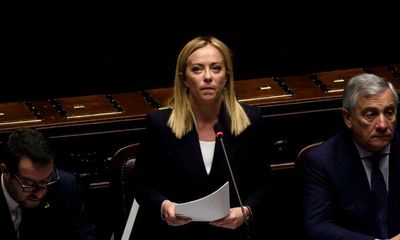 Giorgia Meloni speaks of ‘burden’ of being Italy’s first female PM