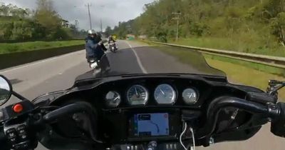 Biker survives being shot in the head after bullet manages to bounces off his helmet