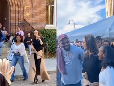 Angelina Jolie praised after posing with students while visiting daughter Zahara at Spelman College