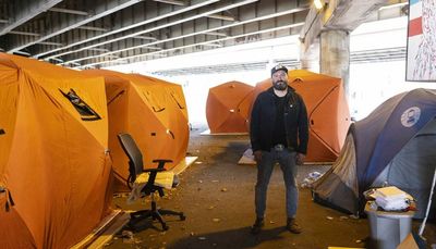 Man giving high-quality tents to homeless people says city has failed them, but his tents could get tossed too