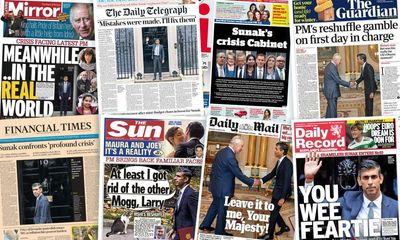 ‘Sunak’s crisis cabinet’: what the papers say after prime minister’s reshuffle