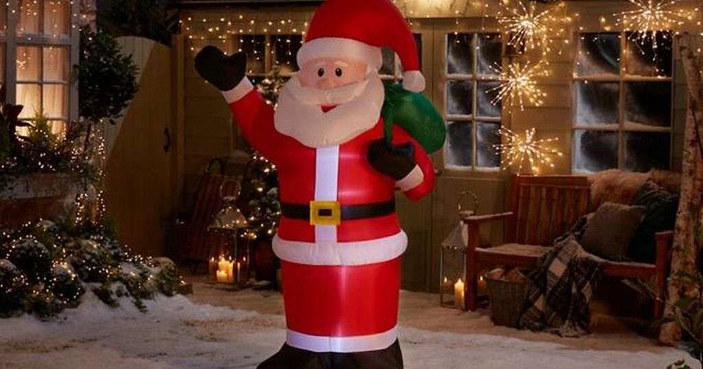 Homebase is selling a giant 6ft inflatable Santa for…