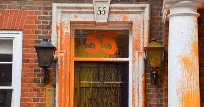 What is 55 Tufton Street in London and why was it targeted by protesters?