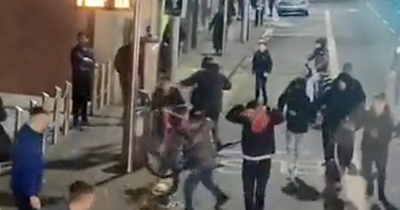Shocking footage shows brawl in Dublin city centre as bikes and bottles thrown