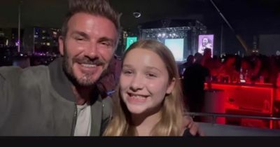 David Beckham is doting dad as he joins daughter Harper at concert after wife Victoria shares details on his tribute to Queen