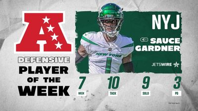 Sauce Gardner wins AFC Defensive Player of the Week, giving Jets back-to-back award wins