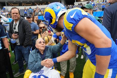 Watch: 97-year-old WWII veteran shares wholesome moment with Cooper Kupp at Rams game