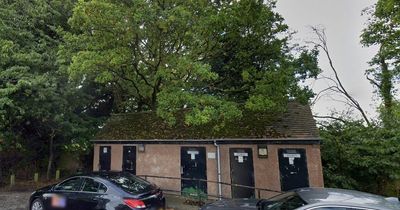 People 'going to the loo' behind closed public toilet