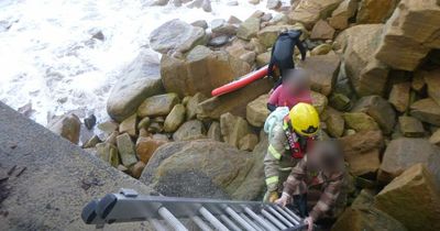 Two people rescued at Tynemouth after being cut off by tide