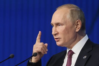 Putin blames West for Ukraine war, plays down nuclear fears
