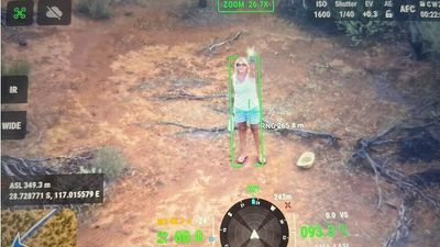 Police drone finds Rockingham woman lost for eight hours in remote scrub near Yalgoo