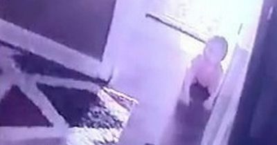 Terrified mum claims ghost pushed her baby from behind in chilling CCTV footage