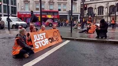 Watch: Just Stop Oil blockade roads around Mansion House Tube station during rush hour