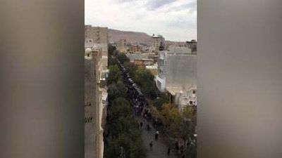 Watch: Gunfire heard as protests continue in Mahabad, Iran