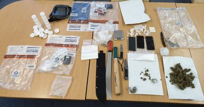 Haul of weapons and drugs found during police raid at property in Cumbernauld