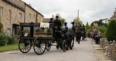 Emmerdale spoilers: First look at Faith and Liv Dingle's heart-breaking joint funeral as entire cast form cortege