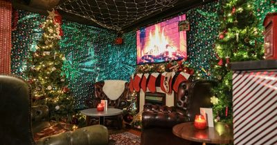 Inside Manchester's most festive bar complete with Christmas trees, roaring fires and unlimited mince pies