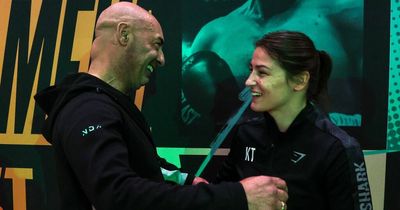 Katie Taylor shares touching embrace with her father Pete after weighing-in for Karen Elizabeth Carabajal fight