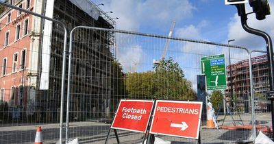 Grosvenor Hotel fire: Fences still blocking pavement and cycle path 10 days on