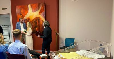 Pregnant bride says 'I do' in hospital after going into early labour on her wedding day