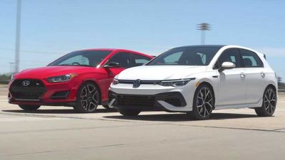 Hyundai Veloster N Lines Up With VW Golf R For A Hot Hatch Drag Race