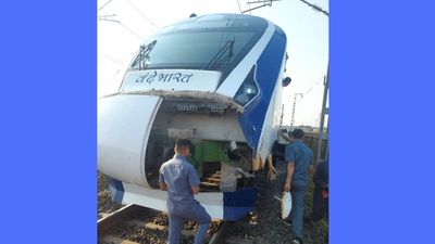 Vande Bharat Express Train Damaged Again After Hitting Cattle Near Atul Station