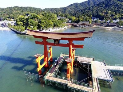 Itsukushima Shrine's iconic gate back in view as renovation nears end