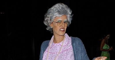Maya Jama looks unrecognisable as she transforms into Bad Grandma for her Halloween party