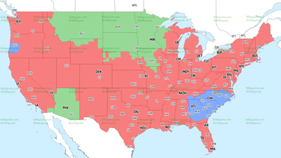 TV broadcast map for Bears vs. Cowboys in Week 8