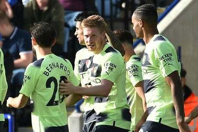 Leicester 0-1 Man City: Kevin De Bruyne hits stunning free-kick winner as injured Erling Haaland misses out