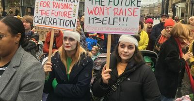 Hundreds of mums march through Newcastle as they demand more help from the Government