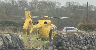 Air ambulance attends 'terrifying' two-vehicle smash as cops lock down Scots road