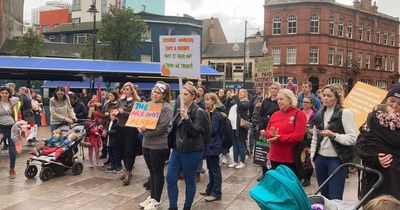 Hundreds of mums and dads march through Cardiff to demand better childcare and support