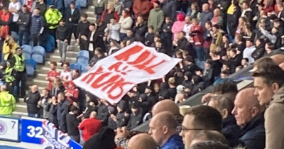 Aberdeen fans' 'Kill All H**s' banner probed by cops after sick message unfurled during Rangers clash at Ibrox