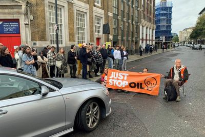 Woman with sick child shouts at Just Stop Oil activists for blocking roads