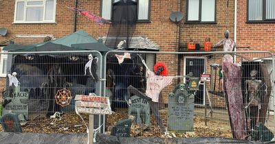 Heanor grandmother's Halloween house with gravestones, cobwebs and even a fog machine