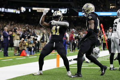 WATCH: Alvin Kamara scores third touchdown of the day against Raiders