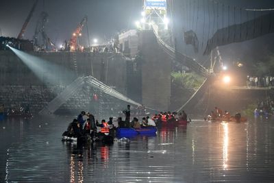 India bridge collapses, killing at least 120 people