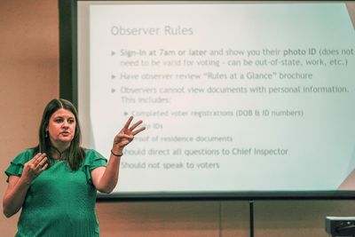 Poll workers train for conflict: 'A little nervous? I am.'