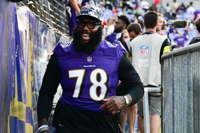 Ravens OT Morgan Moses talks about team’s rushing dominance in second half of Week 8 win vs. Buccaneers