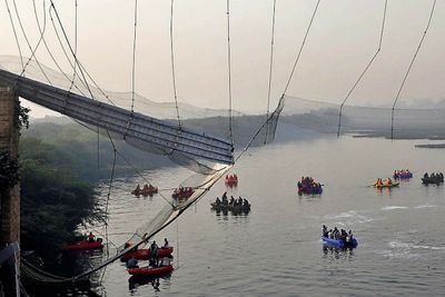 Factbox: Century-old India hanging bridge collapsed days after repair