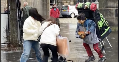 Freaky Edinburgh busker gives tourists Halloween fright in side-splitting clip