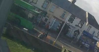 Bus company sacks driver who nearly hit young girl at a crossing