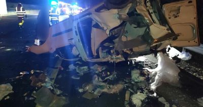 Man hospitalised after van flips onto roof during early morning north Dublin crash